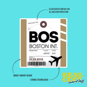 BOS Luggage Tag Sticker | Aviation Stickers | Boston Airport Sticker