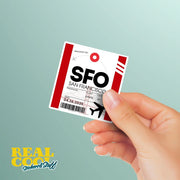 SFO Luggage Tag Sticker | Aviation Stickers | San Francisco Airport Sticker