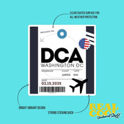DCA Luggage Tag Sticker | Aviation Stickers | Washington DC Airport Sticker