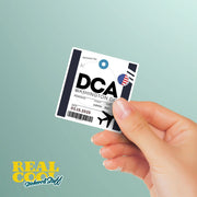 DCA Luggage Tag Sticker | Aviation Stickers | Washington DC Airport Sticker