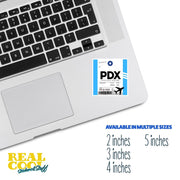 PDX Luggage Tag Sticker | Aviation Stickers | Portland OR Airport Sticker
