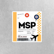 MSP Luggage Tag Sticker | Aviation Stickers | Minneapolis-Saint Paul Airport Sticker