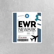 EWR Luggage Tag Sticker | Aviation Stickers | Newark Airport Sticker