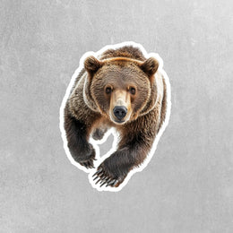 Running Grizzly Bear Sticker | Brown Bear Decal | Grizzly Bear Decal