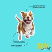 American Bulldog Sticker | Running American Bulldog Sticker | Brown Bulldog Sticker