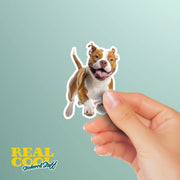 American Bulldog Sticker | Running American Bulldog Sticker | Brown Bulldog Sticker
