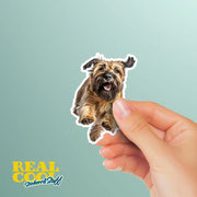 Briard Running Sticker - Briard Decal for Water Bottles, Car & Laptop - Cute Briard Dog Vinyl Art