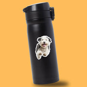 Old English Sheepdog Running Sticker - Old English Sheepdog Decal for Water Bottles, Car & Laptop - Cute Old English Sheepdog Vinyl Decal