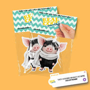 Piglet Sticker | Piglet with Scarf Sticker | Winter Piglet Decal