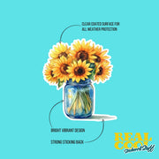 Sunflower Sticker | Sunflowers in a Mason Jar Sticker | Flower Stickers