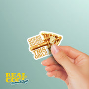 Love Waffles Sticker | Funny Waffle Sticker | This Girl Loves Waffles Decal