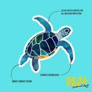 Whimsical Sea Turtle Sticker | Sea Turtle Sticker | Hand Drawn Sea Turtle Sticker