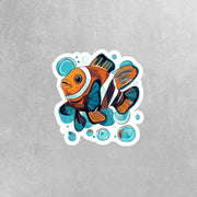 Whimsical Clownfish Sticker | Clownfish Sticker | Hand Drawn Clownfish Sticker