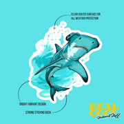 Whimsical Hammerhead Shark Sticker | Hammerhead Shark Sticker | Hand Drawn Hammerhead Shark Sticker