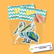 Whimsical Pelican Sticker | Pelican Sticker | Hand Drawn Pelican Sticker