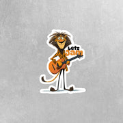 Lion Guitar Sticker | Funky Lion Sticker | Lets Jam Sticker