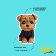 Rubber Yorkie Sticker | Yorkshire Terrier Sticker | Yorkie Decal
