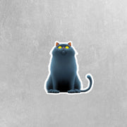 Blue Cat Sticker | Fat Cat Sticker | Cat Sticker