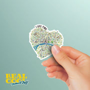 Paris Sticker | I Love Paris Sticker | Paris Map Sticker