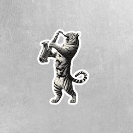 Tiger Sticker | Saxophone Tiger Sticker | Musical Tiger Sticker