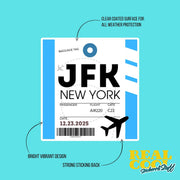 JFK Luggage Tag Sticker | Aviation Stickers | JFK Tag Sticker