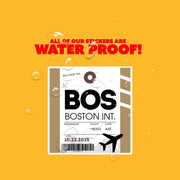 BOS Luggage Tag Sticker | Aviation Stickers | Boston Airport Sticker