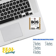 BOS Luggage Tag Sticker | Aviation Stickers | Boston Airport Sticker