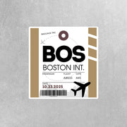 BOS Luggage Tag Sticker | Aviation Stickers | Boston Airport Sticker