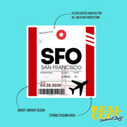 SFO Luggage Tag Sticker | Aviation Stickers | San Francisco Airport Sticker