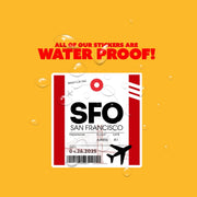 SFO Luggage Tag Sticker | Aviation Stickers | San Francisco Airport Sticker