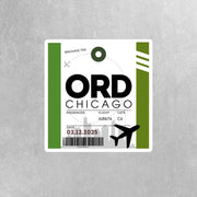 ORD Luggage Tag Sticker | Aviation Stickers | Chicago Airport Sticker