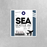 SEA Luggage Tag Sticker | Aviation Stickers | Seattle Airport Sticker