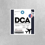 DCA Luggage Tag Sticker | Aviation Stickers | Washington DC Airport Sticker