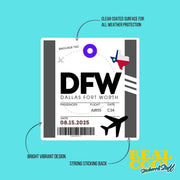 DFW Luggage Tag Sticker | Aviation Stickers | Dallas Fort Worth Airport Sticker