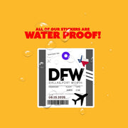 DFW Luggage Tag Sticker | Aviation Stickers | Dallas Fort Worth Airport Sticker