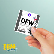 DFW Luggage Tag Sticker | Aviation Stickers | Dallas Fort Worth Airport Sticker
