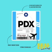 PDX Luggage Tag Sticker | Aviation Stickers | Portland OR Airport Sticker