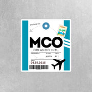 MCO Luggage Tag Sticker | Aviation Stickers | Orlando Airport Sticker