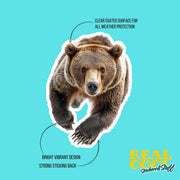 Running Grizzly Bear Sticker | Brown Bear Decal | Grizzly Bear Decal