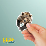Running Grizzly Bear Sticker | Brown Bear Decal | Grizzly Bear Decal