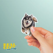 Alaskan Malamute Sticker | Running Alaskan Malamute Sticker