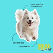 American Eskimo Sticker | Running American Eskimo Sticker
