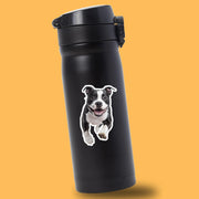 American Bulldog Sticker | Running American Bulldog Sticker | Black White Bulldog Sticker