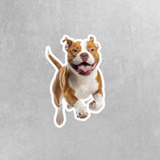 American Bulldog Sticker | Running American Bulldog Sticker | Brown Bulldog Sticker