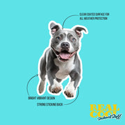 American Bulldog Sticker | Running American Bulldog Sticker | Gray Bulldog Sticker