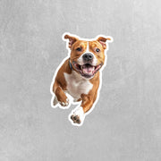 Stafford Shire Bull Terrier Sticker | Running Stafford Shire Bull Terrier Sticker