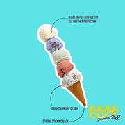 Ice Cream Cone Sticker | Ice Cream Sticker | Desert Stickers