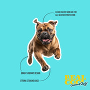 Bullmastiff Running Sticker - Bullmastiff Decal for Water Bottles, Car & Laptop - Cute Bullmastiff Dog Vinyl Art