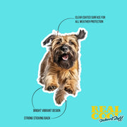 Briard Running Sticker - Briard Decal for Water Bottles, Car & Laptop - Cute Briard Dog Vinyl Art