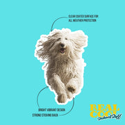 Komondor Running Sticker - Komondor Decal for Water Bottles, Car & Laptop - Cute Komondor Dog Vinyl Art